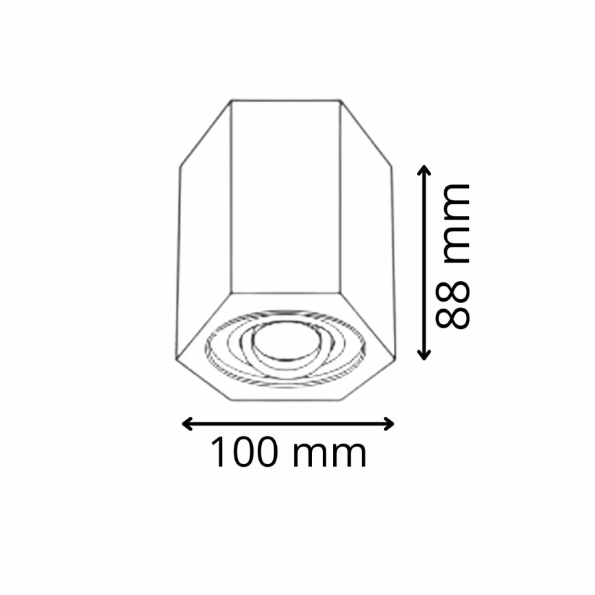 Bodové svietidlo HEXAGON 1xGU10/10W/230V čierna