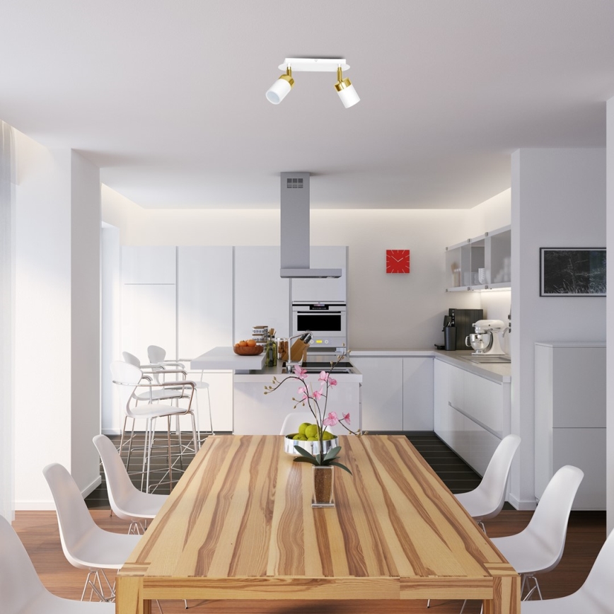 Bodové svietidlo JOKER 2xGU10/25W/230V biela/zlatá