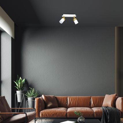 Bodové svietidlo JOKER 2xGU10/25W/230V biela/zlatá