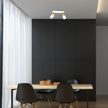 Bodové svietidlo JOKER 2xGU10/25W/230V biela/zlatá