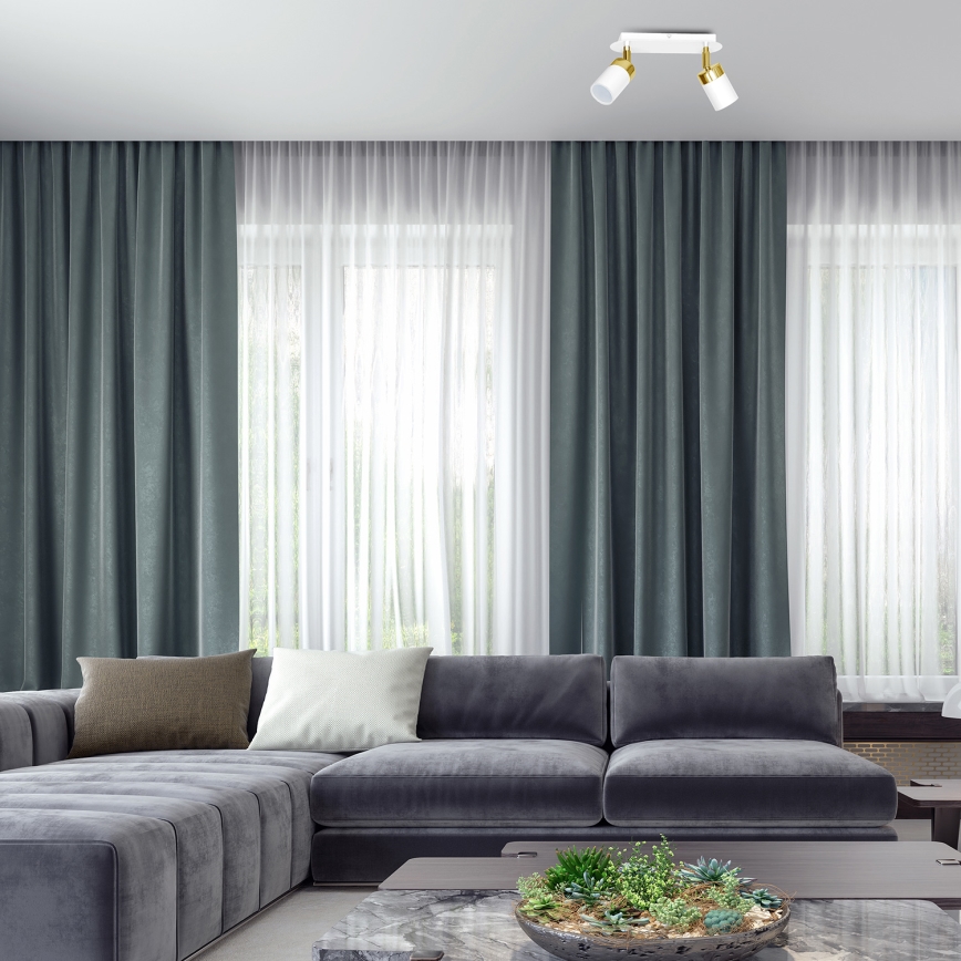 Bodové svietidlo JOKER 2xGU10/25W/230V biela/zlatá