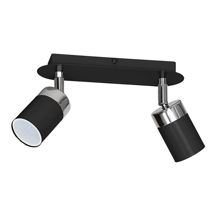 Bodové svietidlo JOKER 2xGU10/25W/230V čierna/lesklý chróm