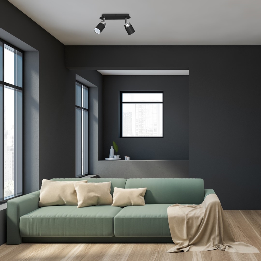 Bodové svietidlo JOKER 2xGU10/25W/230V čierna/lesklý chróm