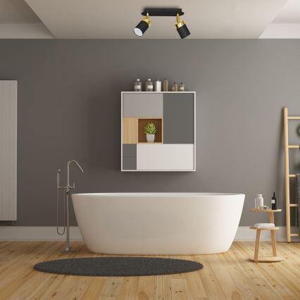 Bodové svietidlo JOKER 2xGU10/25W/230V čierna/zlatá