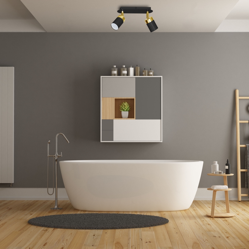 Bodové svietidlo JOKER 2xGU10/25W/230V čierna/zlatá