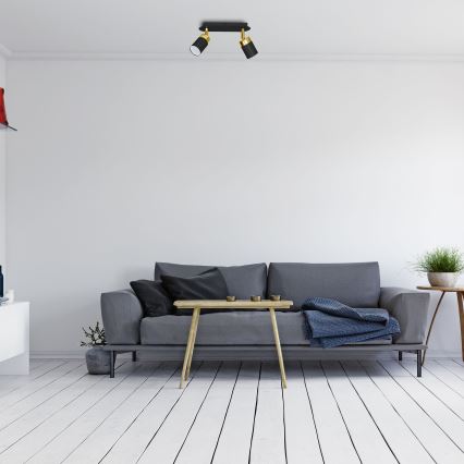 Bodové svietidlo JOKER 2xGU10/25W/230V čierna/zlatá