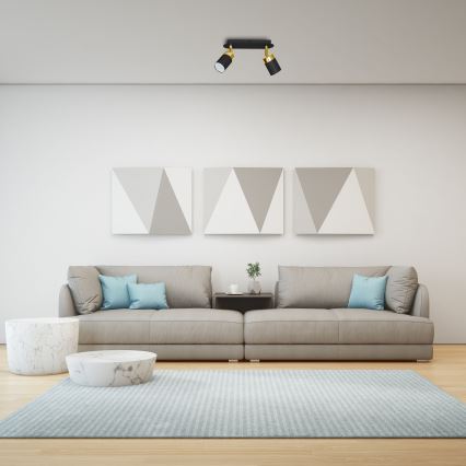 Bodové svietidlo JOKER 2xGU10/25W/230V čierna/zlatá