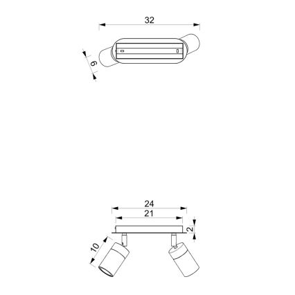 Bodové svietidlo JOKER 2xGU10/25W/230V modré/zlaté