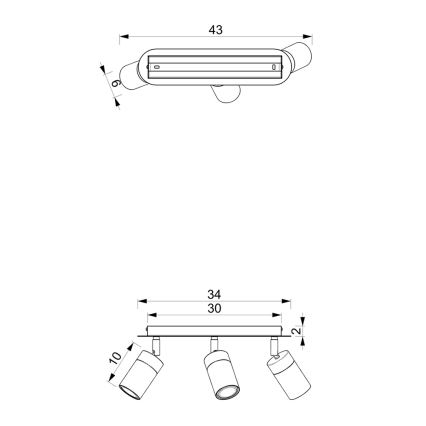 Bodové svietidlo JOKER 3xGU10/25W/230V modré/zlaté