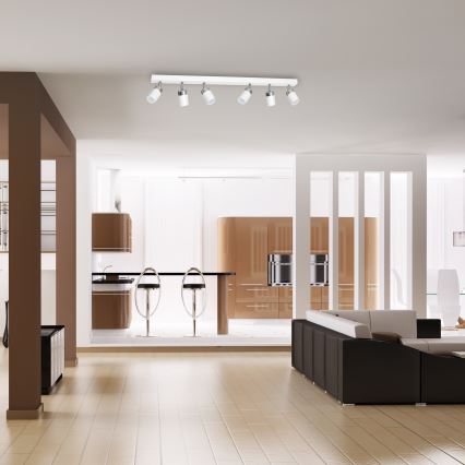 Bodové svietidlo JOKER 6xGU10/25W/230V biela/lesklý chróm