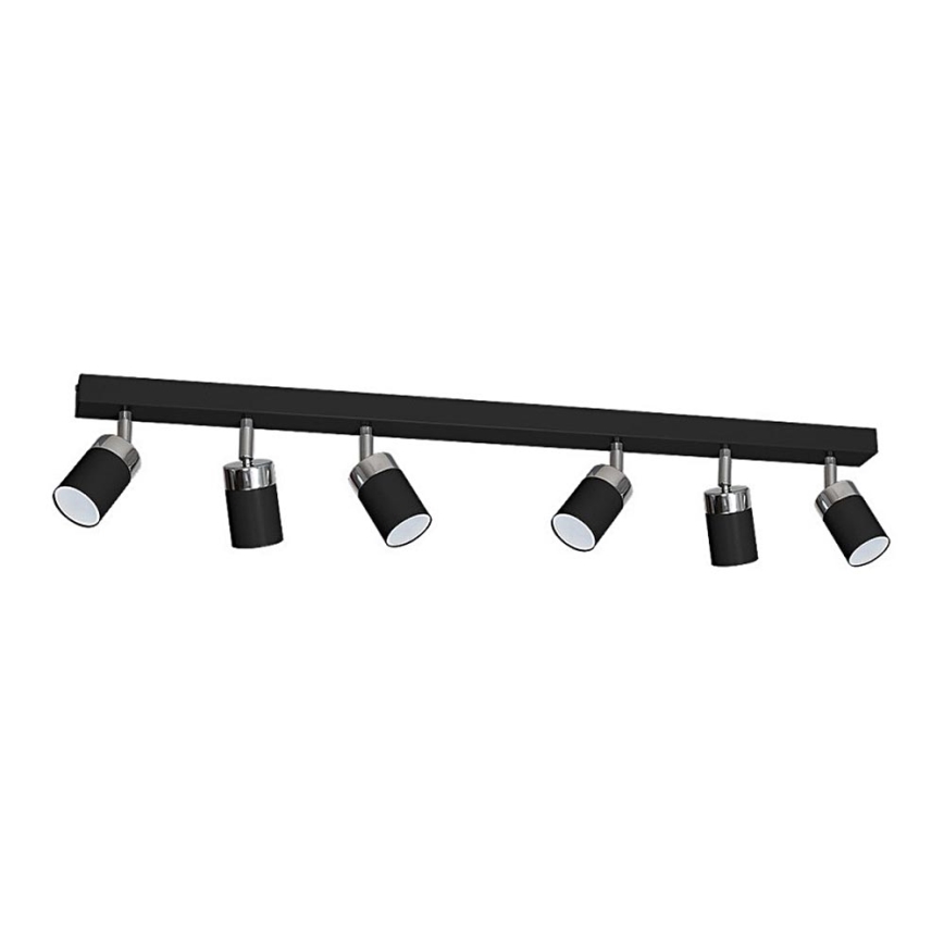 Bodové svietidlo JOKER 6xGU10/25W/230V čierne/lesklý chróm