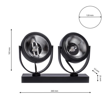 Bodové svietidlo LUGAR 2xAR111 - GU10/25W/230V