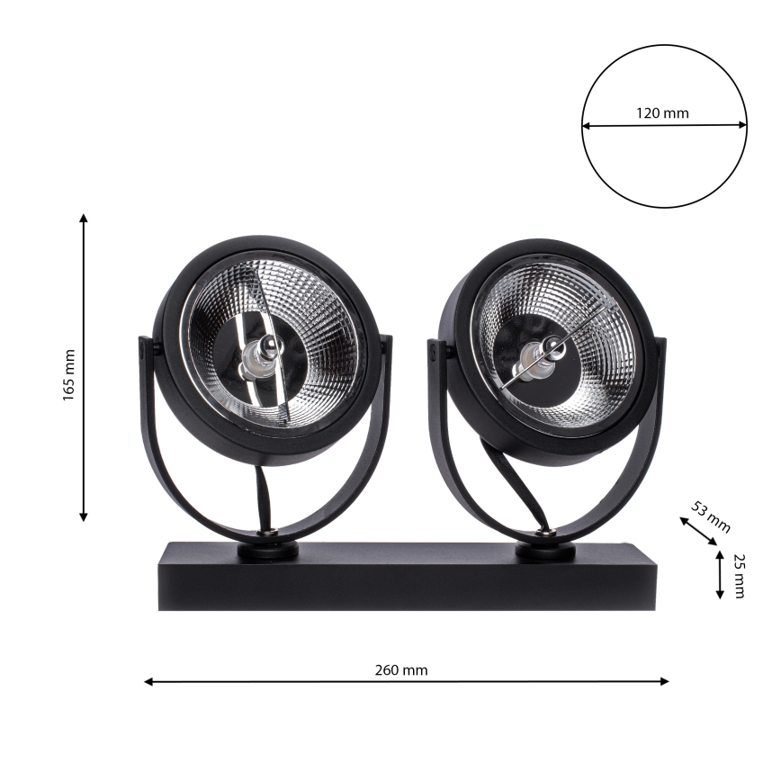 Bodové svietidlo LUGAR 2xAR111 - GU10/25W/230V