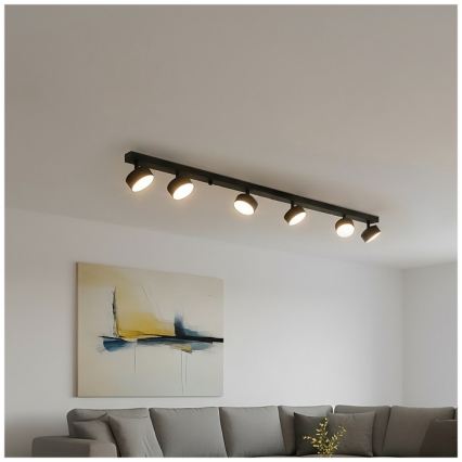 Bodové svietidlo LUNVIGO 6xGX53/35W/230V čierne