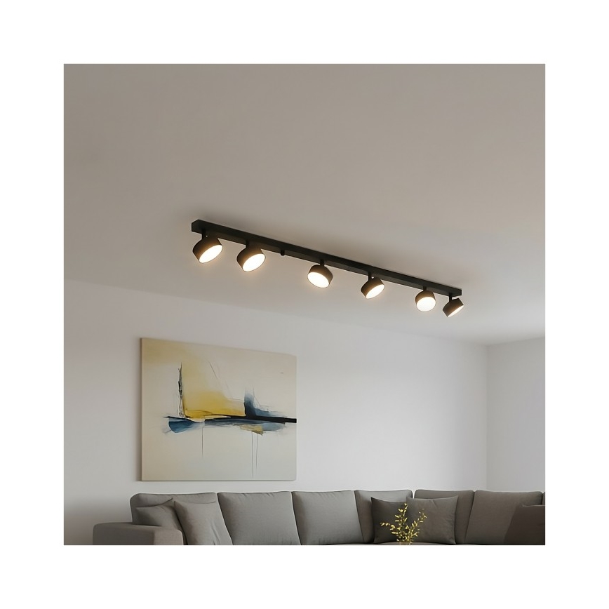 Bodové svietidlo LUNVIGO 6xGX53/35W/230V čierne