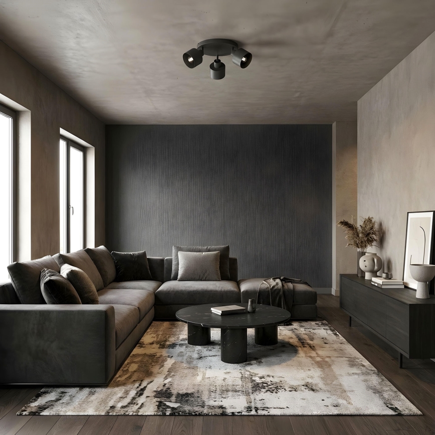 Bodové svietidlo PARKLA 3xE27/15W/230V čierne