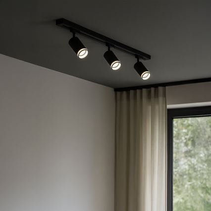 Bodové svietidlo pre 1-fázový lištový systém PIPE 1xGU10/10W/230V čierne