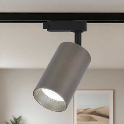 Bodové svietidlo pre 1-fázový lištový systém PIPE 1xGU10/10W/230V hnedé