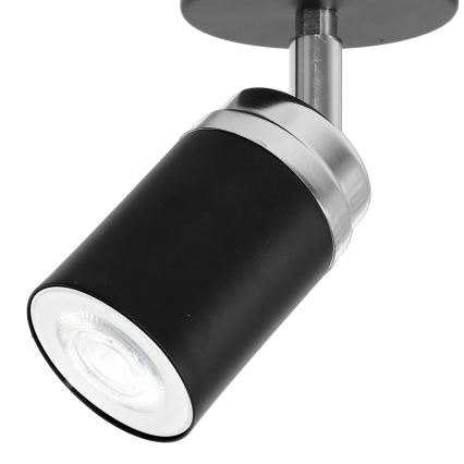 Bodové svietidlo RENO 1xGU10/8W/230V čierna/lesklý chróm