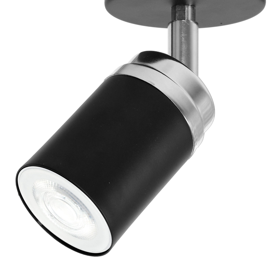Bodové svietidlo RENO 1xGU10/8W/230V čierna/lesklý chróm