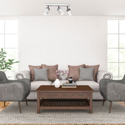 Bodové svietidlo RENO 3xGU10/8W/230V biela/lesklý chróm