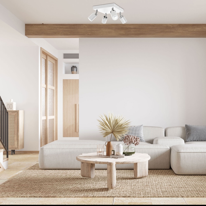 Bodové svietidlo RENO 4xGU10/8W/230V biela/lesklý chróm