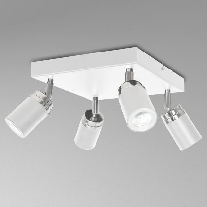 Bodové svietidlo RENO 4xGU10/8W/230V biela/lesklý chróm