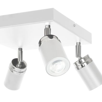 Bodové svietidlo RENO 4xGU10/8W/230V biela/lesklý chróm