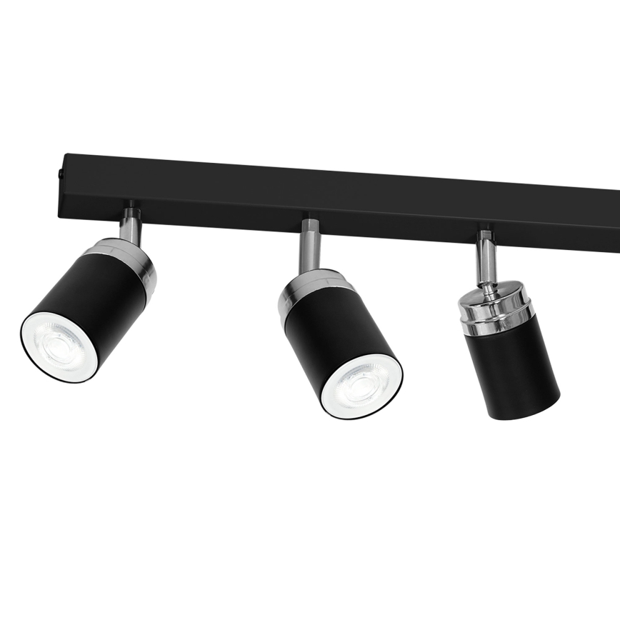 Bodové svietidlo RENO 6xGU10/60W/230V čierna/lesklý chróm