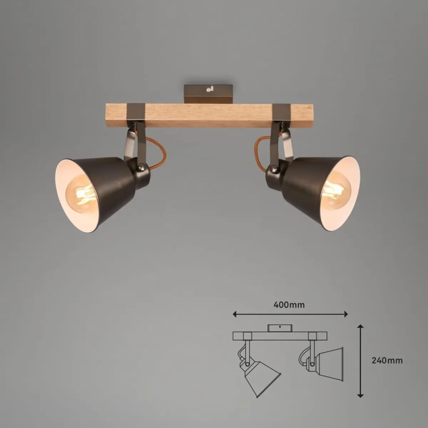 Bodové svietidlo RETRO 2xE27/40W/230V hnedé