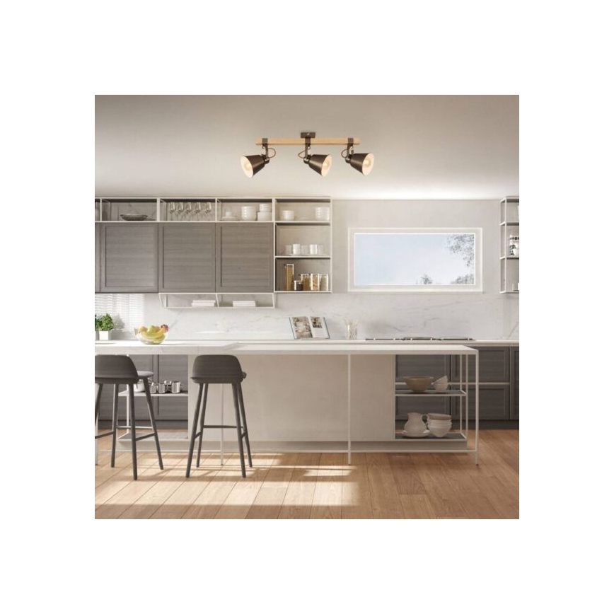 Bodové svietidlo RETRO 3xE27/40W/230V hnedé