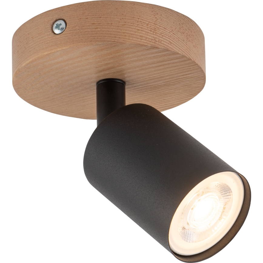 Bodové svietidlo TOP WOOD 1xGU10/10W/230V čierna/drevo