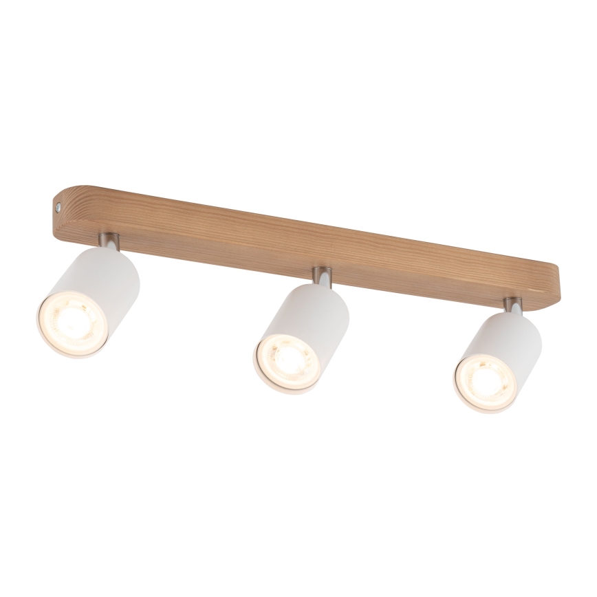 Bodové svietidlo TOP WOOD 3xGU10/10W/230V biela/drevo