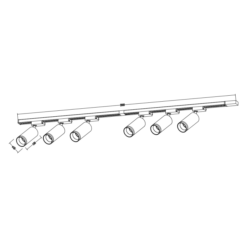 Bodové svietidlo v lištovom systéme PIPE 6xGU10/10W/230V biele