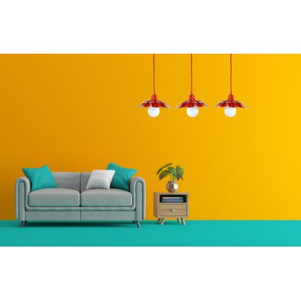 Bohemia-Design - Luster na lanku 1xE27/60W/230V červený