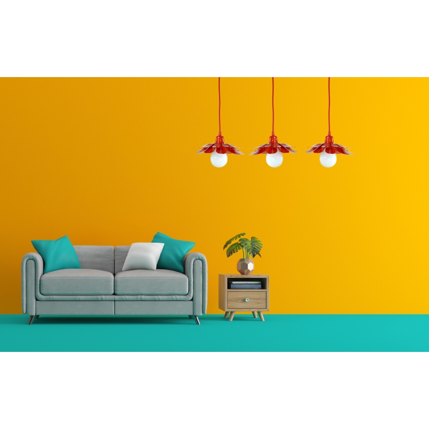 Bohemia-Design - Luster na lanku 1xE27/60W/230V červený