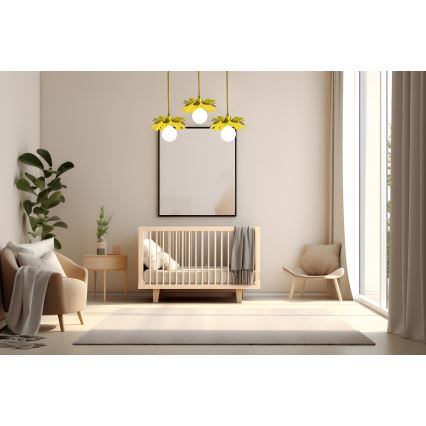 Bohemia-Design - Luster na lanku 1xE27/60W/230V žltá