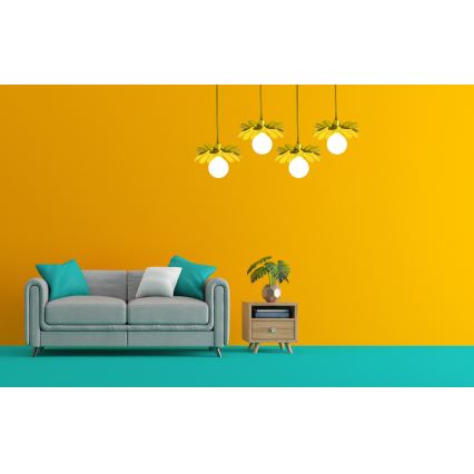 Bohemia-Design - Luster na lanku 1xE27/60W/230V žltá