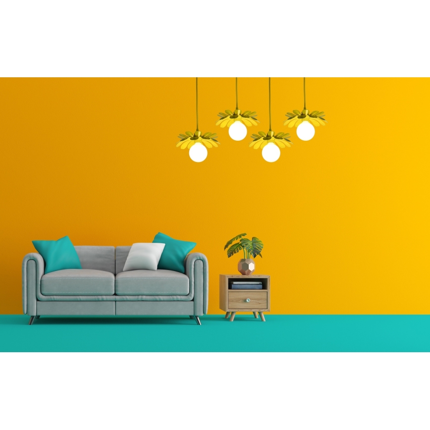 Bohemia-Design - Luster na lanku 1xE27/60W/230V žltá