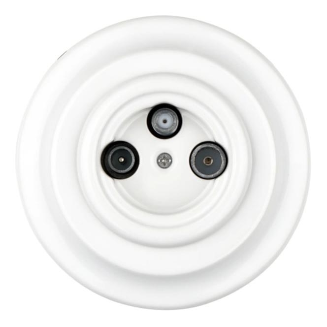 Bohemia-Design - Porcelánová retro TV/SAT-W zásuvka s rámčekom biela