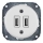 Bohemia-Design -Porcelánová retro USB napájacia zásuvka bez rámu 2x USB-A biela