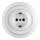 Bohemia-Design - Porcelánová retro zásuvka do steny s rámikom SCHUKO 250V/16A biela