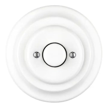 Bohemia-Design - Porcelánový retro otočný stmievač s rámikom 250V/10A biely