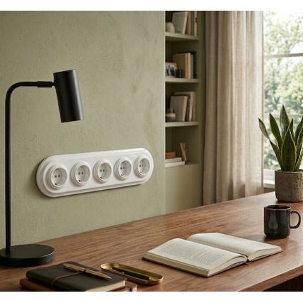 Bohemia-Design - Porcelánový retro päťnásobný rámček biely