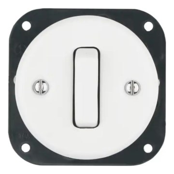 Bohemia-Design - Retro jednoduchý porcelánový vypínač bez rámčeka pre zvonček, biely