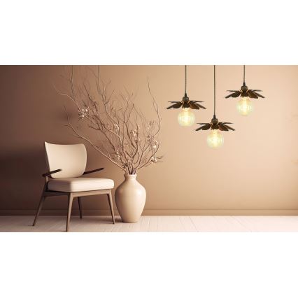 Bohemia-Design - Závesné svietidlo na lankách 1xE27/60W/230V bronzové