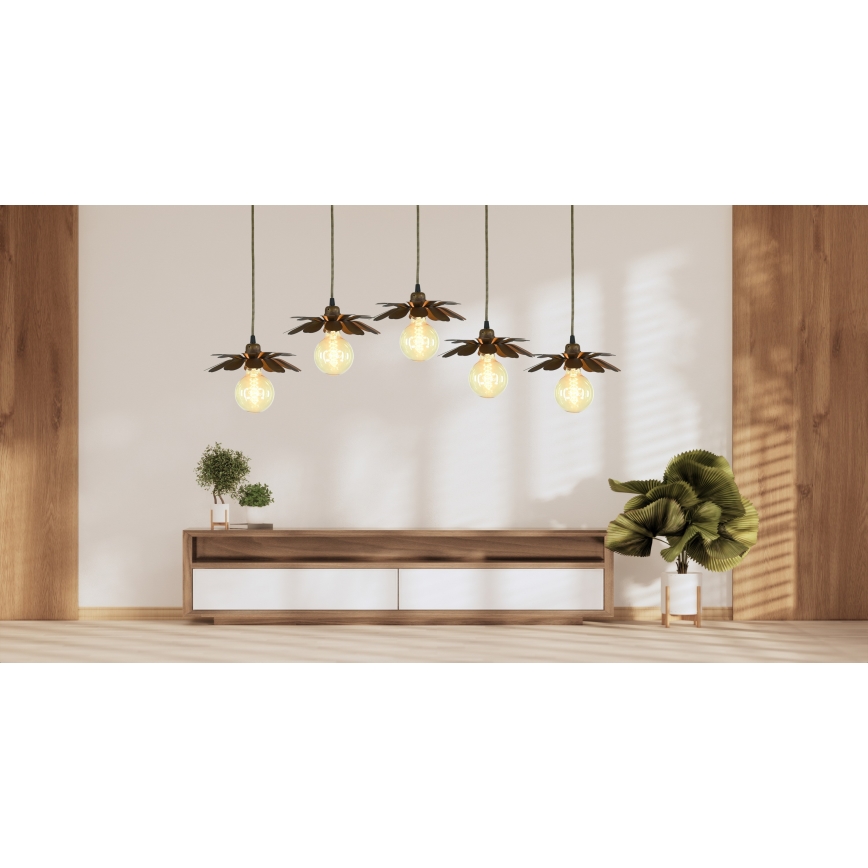 Bohemia-Design - Závesné svietidlo na lankách 1xE27/60W/230V bronzové