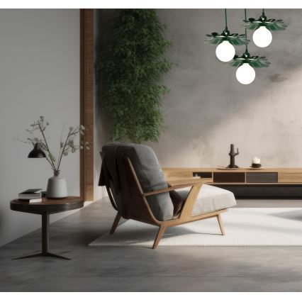 Bohemia-Design - Závesné svietidlo na lanku 1xE27/60W/230V zelená