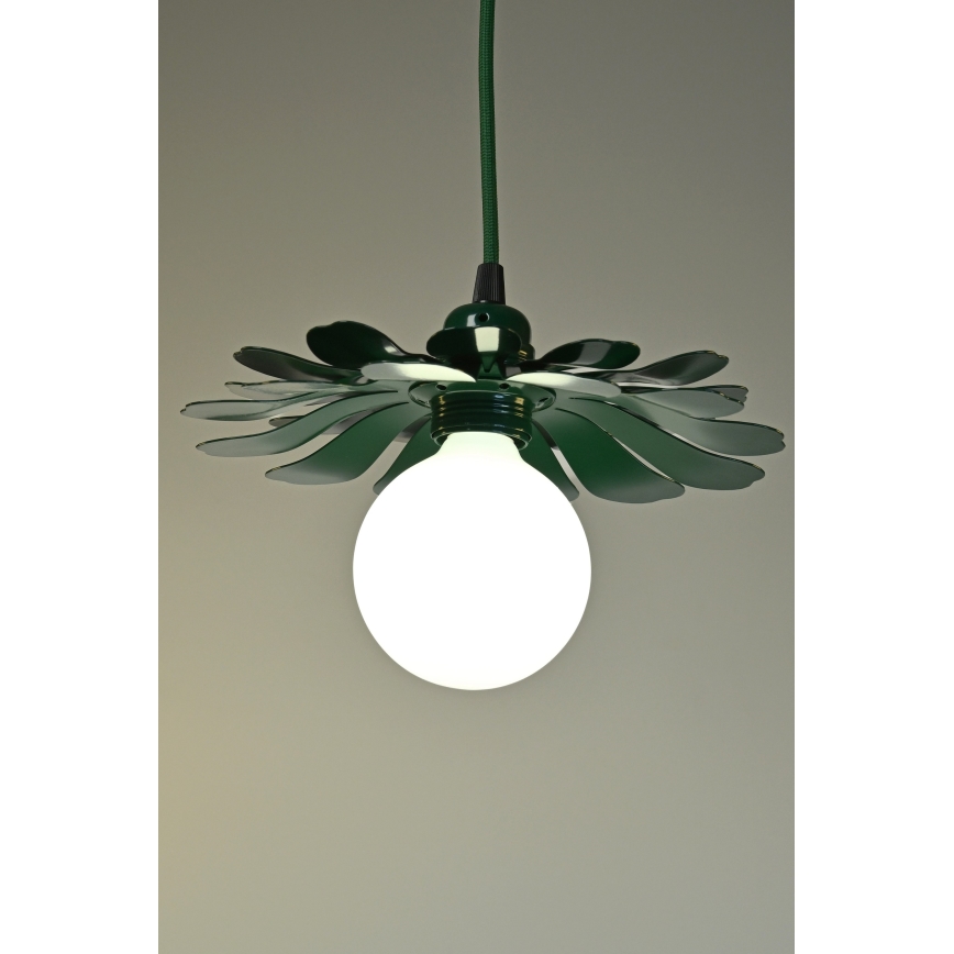 Bohemia-Design - Závesné svietidlo na lanku 1xE27/60W/230V zelená