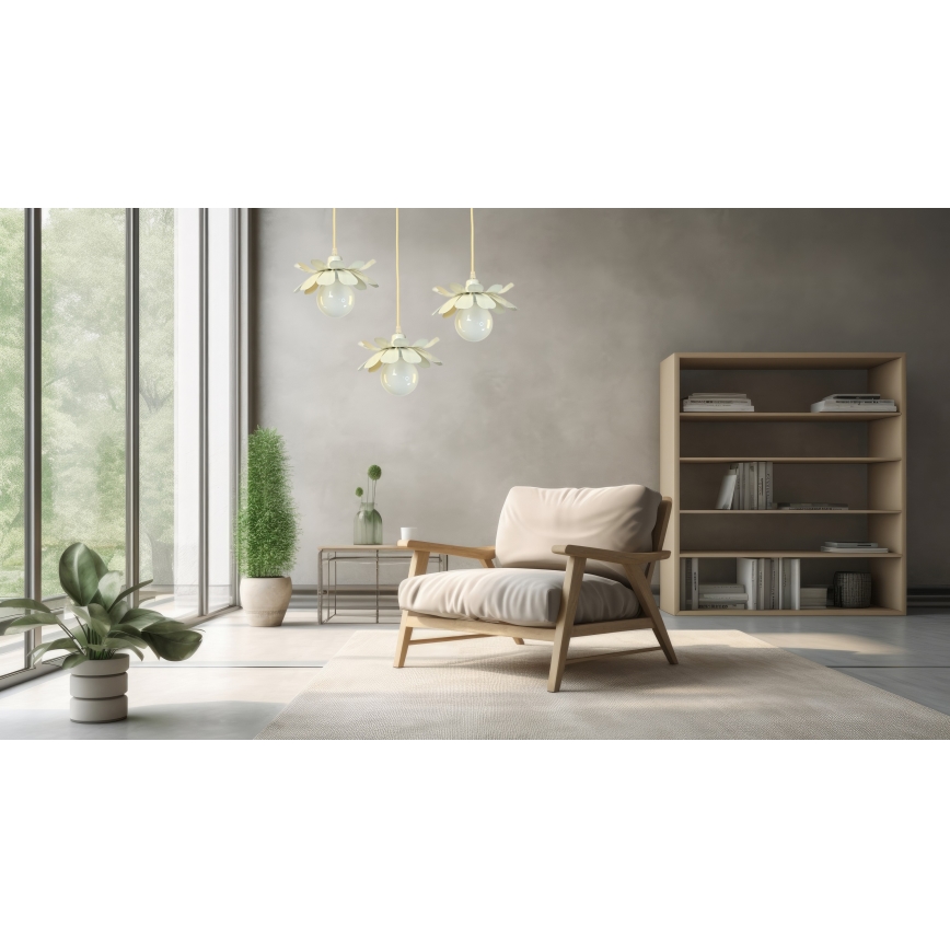 Bohemia-Design - Závesný luster na lanku 1xE27/60W/230V, krémový
